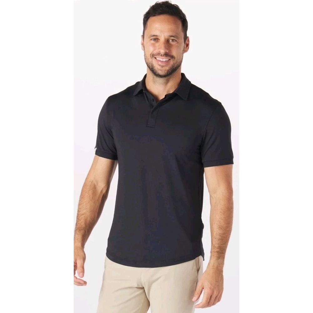 Mantra Men's Catalyst Polo L Black Sands Point Golf Performance Shirt NWOT